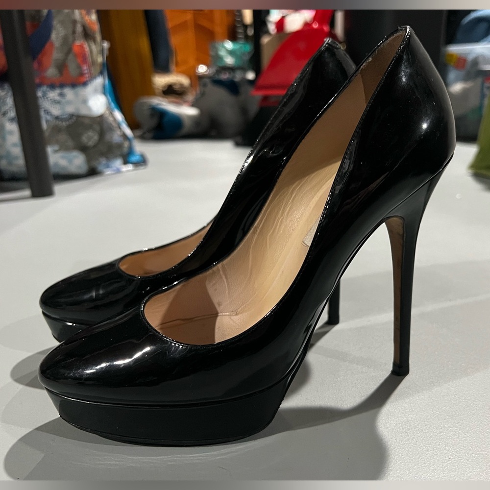 Jimmy Choo Glossy Black Platform Heels